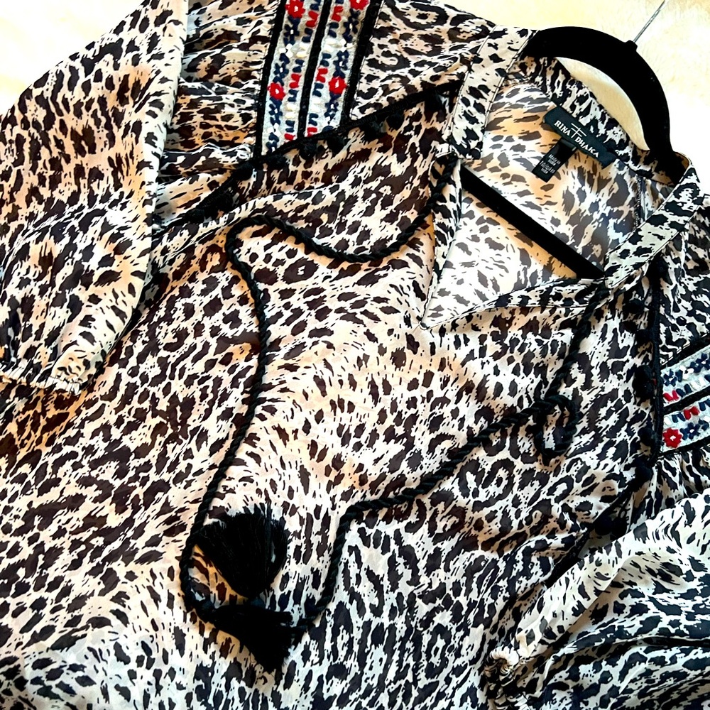 Anthropologie Animal Print Blouse